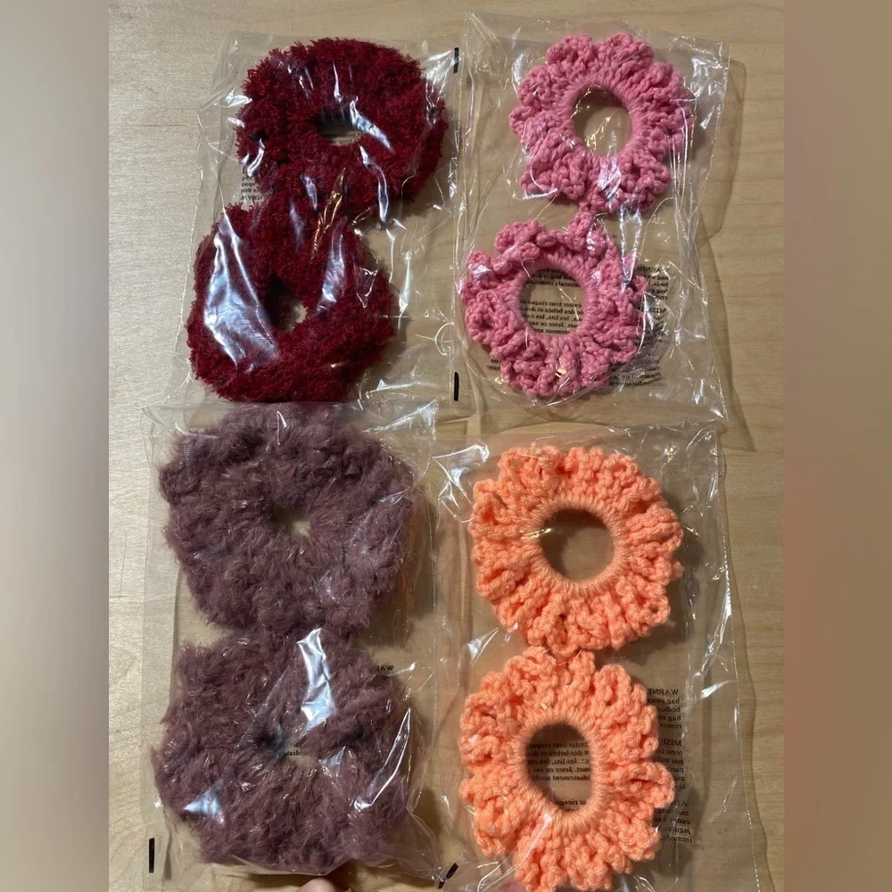 Hand Crafted Crochet Scrunchies 8 Pieces (AC-2)